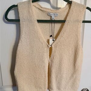 Miou Muse Cream Knit Vest
